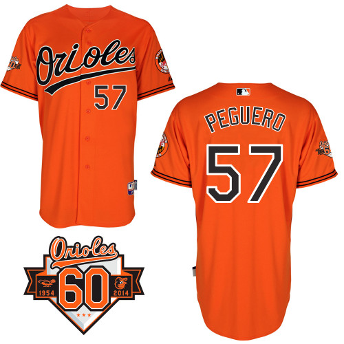Francisco Peguero #57 MLB Jersey-Baltimore Orioles Men's Authentic Alternate Orange Cool Base Baseball Jersey